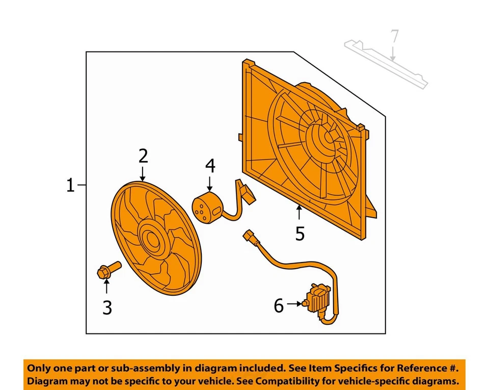 2010-2012 Hyundai Santa Fe Left Radiator Fan Motor Assembly Black K3DCE - Image 3 of 4