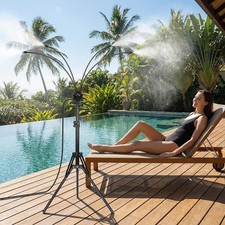 Standing Misters for Outside Patio, Adjustable Outdoor Misting Cooling System