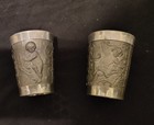 Vintage Rein Zinn Embossed Pewter German shotglasses (set of Two ) — photo 1