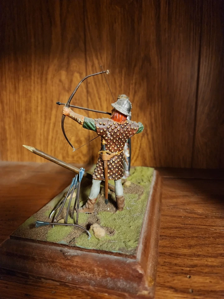 Caballero y soldado de plomo pintado profesionalmente vintage 1977 con arco y flecha Foto 4 de 4