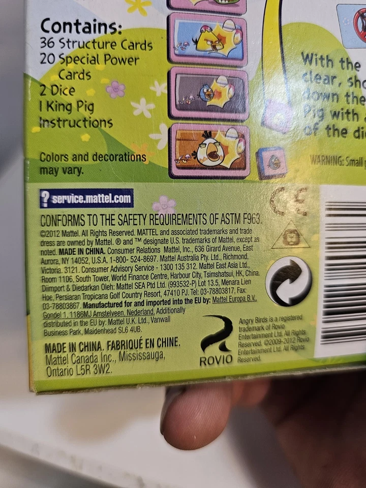 Rare And Collectible Angry Birds Card Game, Mattel 2012 SPRING EDITION UNO - Image 4 of 4