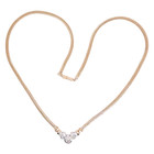 VINTAGE ESTATE 14K YELLOW GOLD NATURAL DIAMOND WOVEN CHAIN 16.25" NECKLACE #7979 — photo 3