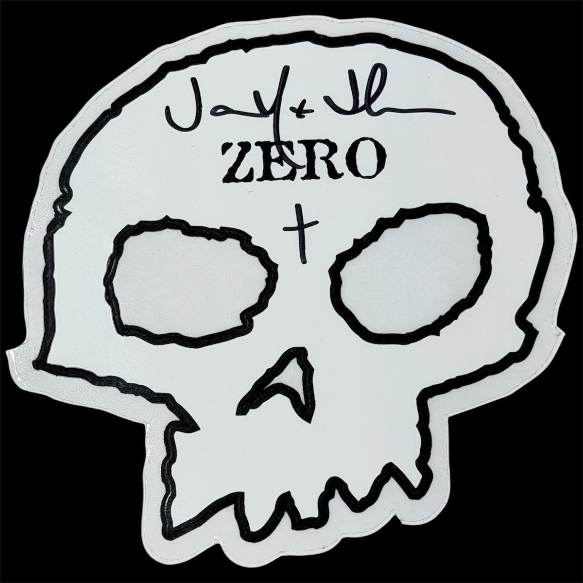 Vintage Zero Skateboards Logo Sticker Singed By Jamie Thomas Black