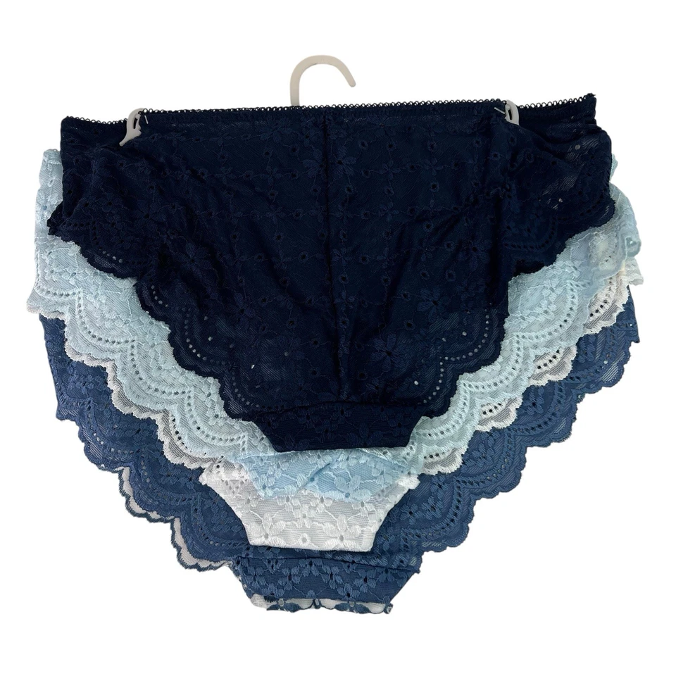 Laura Ashley Women’s Panties Sz Large Pkg/5 Hipsters Lace Bows On Front MSRP $48 - Image 2 of 4