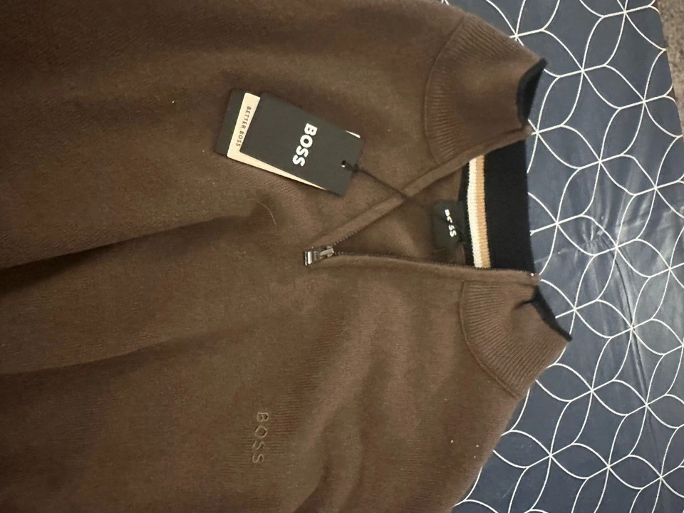 hugo boss merino wool 1/2 zip xxl RRP £169 Jumper Pullover - Image 4 of 4