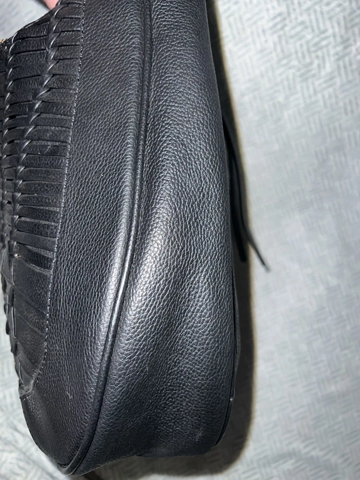 Bolso Hobo Caravana Cuero Tejido LODIS Negro Nuevo con Etiquetas-Defectos Foto 4 de 4