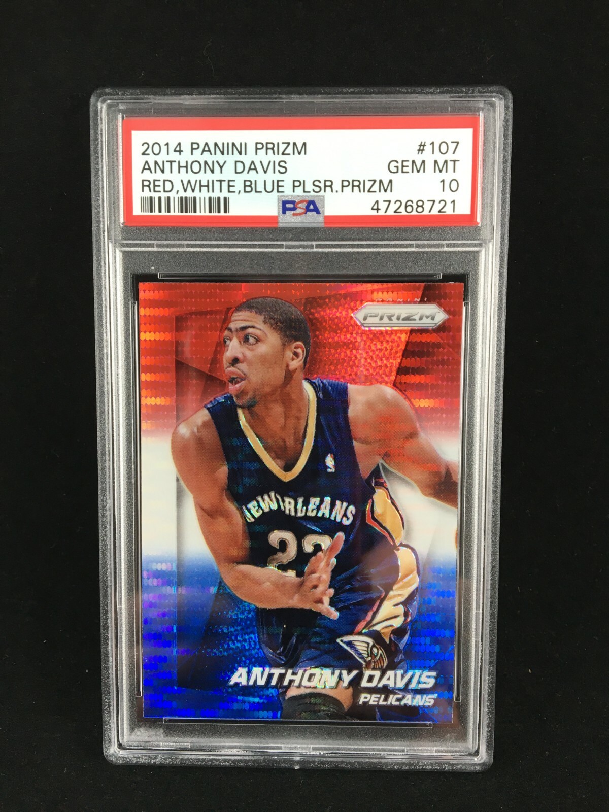 Pop 11 PSA 10 Anthony Davis 2014-15 Prizm Red White Blue RWB 107 Pelicans Lakers