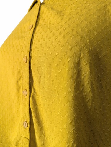 FOREVER 21 Crop Top Button Down Mustard Yellow Ruffle Flutter Sleeves SMALL - Picture 5 of 6