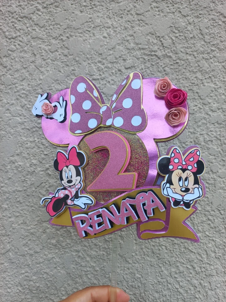 Decoración de pastel adorable rosa Minnie Mouse #decoraciones de fiesta #niña de cumpleaños #minnie Foto 4 de 4