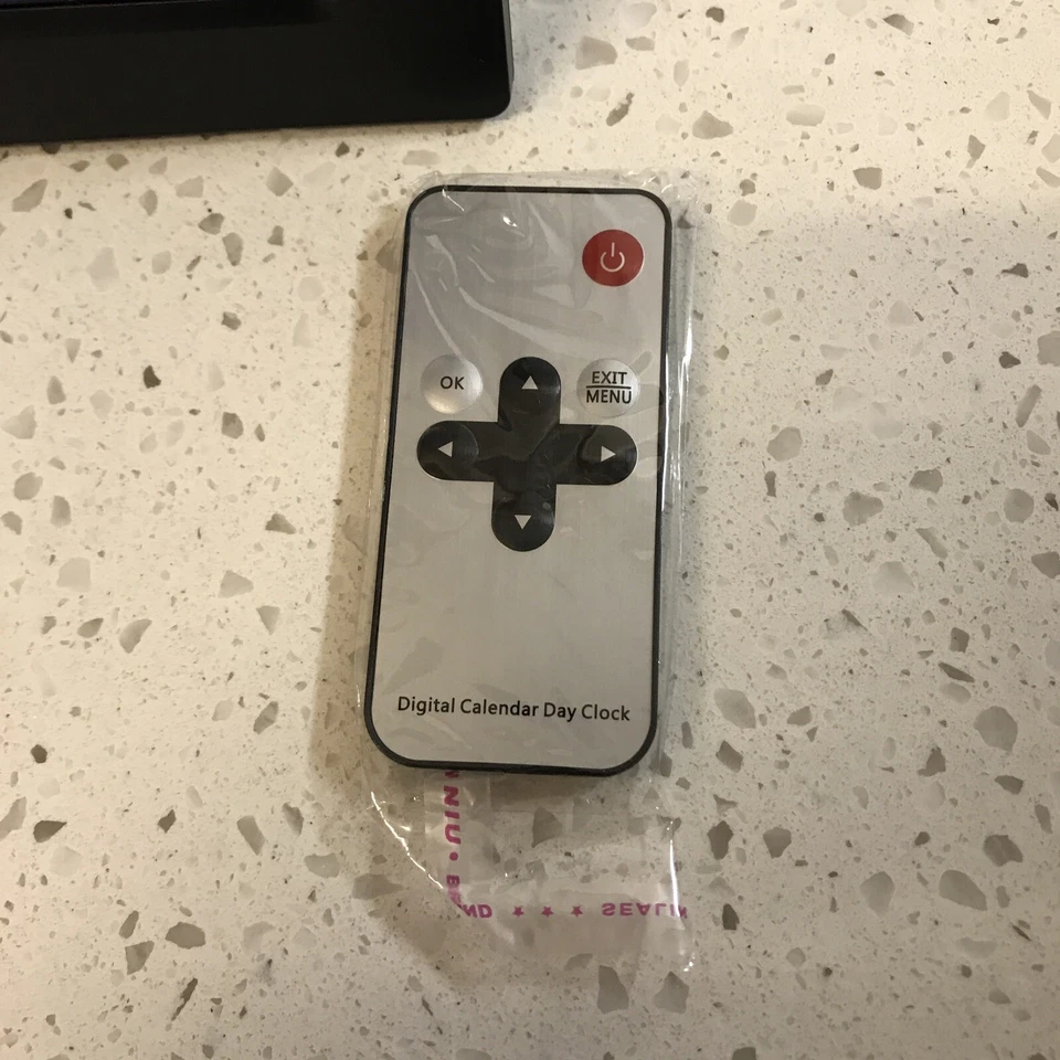 8” Black Véfaîî Digital Day Calendar Clock with Remote - Image 2 of 4