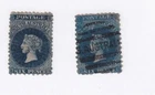 SOUTH AUSTRALIA # 47-47a Q/VICTORIA 6p SKY BLUE & PRUSSIAN BLUE