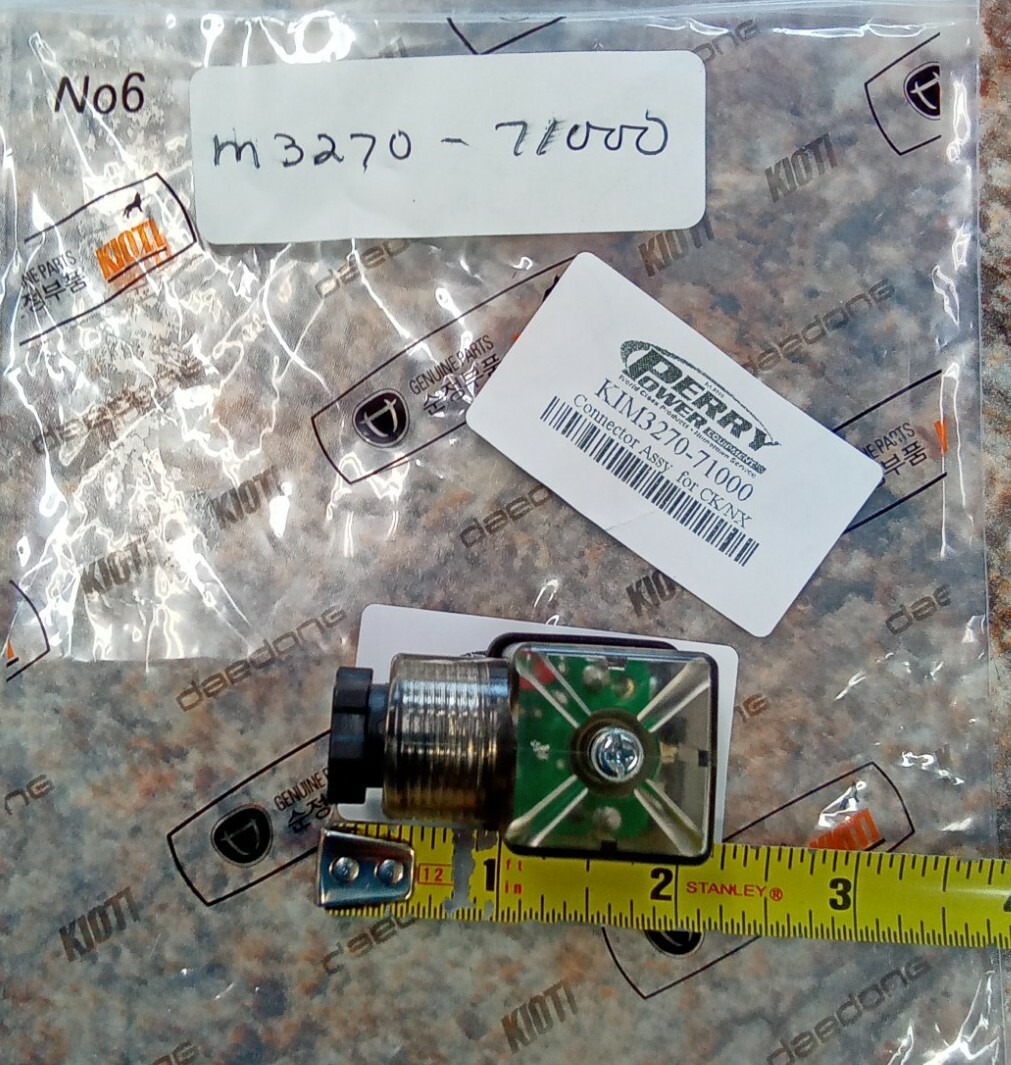New Genuine KIOTI M3270-71000 Connector for CKA162, NXA127