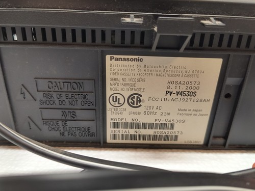 Panasonic Blue Line VCR PV-V4530S (VCR Plus) 4 Head Hi-FI W/ Remote - 第 8/13 張圖片