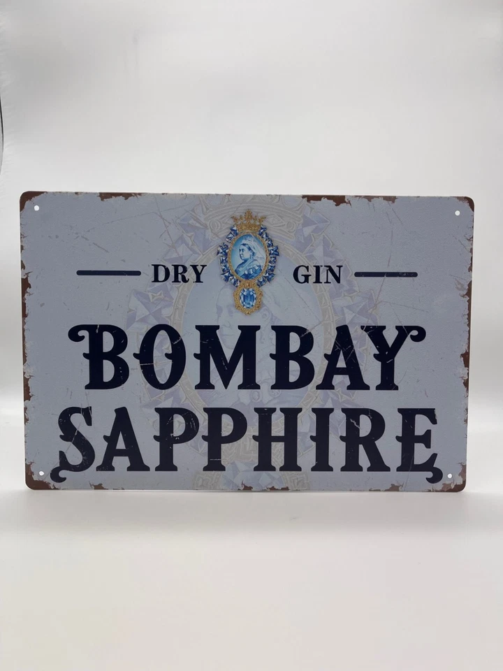 BLACKBEARD WAREHOUSE Blechschild Bombay Sapphire 20x30cm Nostalgie Retro Reklame Vintage Deko Gin