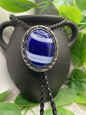 Rodeo Bolo Tie Western Cowboy Black Leather Necktie New Free Ship A4252