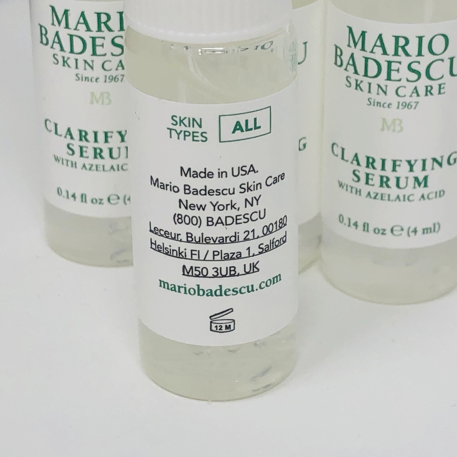 4 Mario Badescu Skincare Clarifying Serum With Azelaic Acid 0.14 Oz Each New