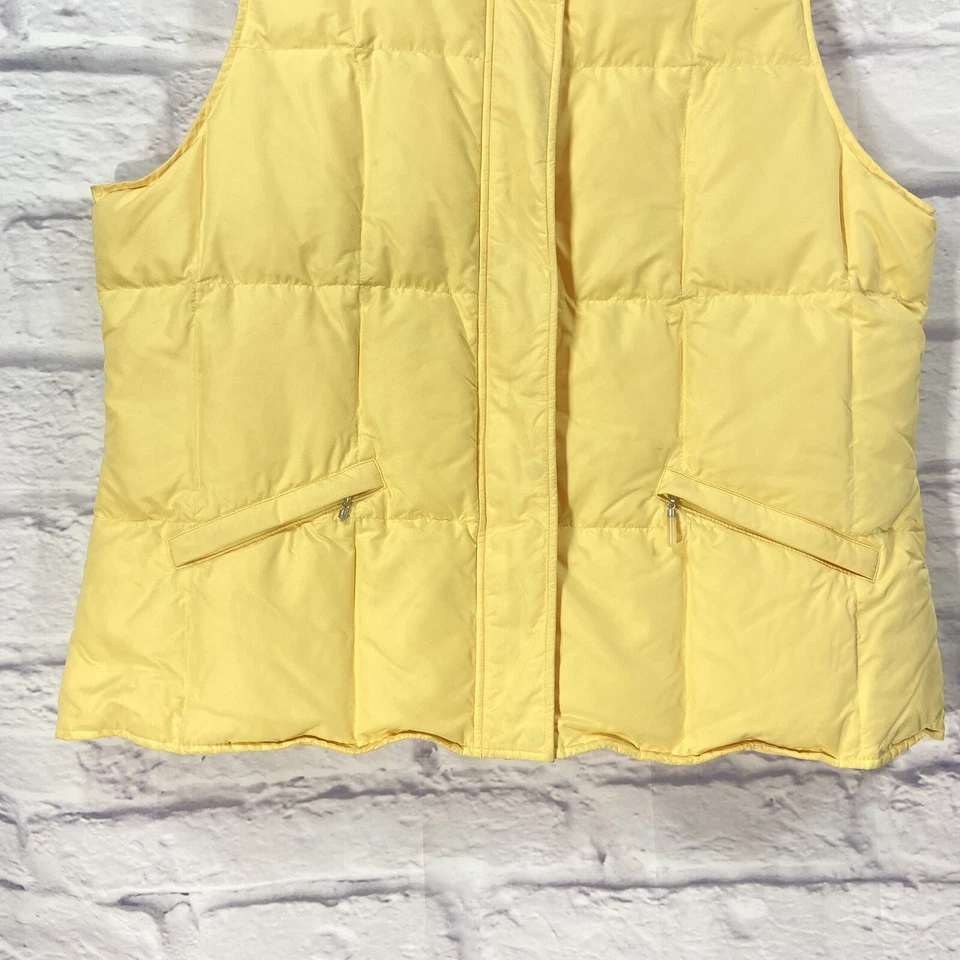 Chaqueta Talbots Vintage Para Mujer XL Amarillo Chaleco Acolchado A Presión Cremallera Completa Foto 3 de 4
