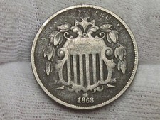 1868 5&cent; Cent Schild Nickel. #81
