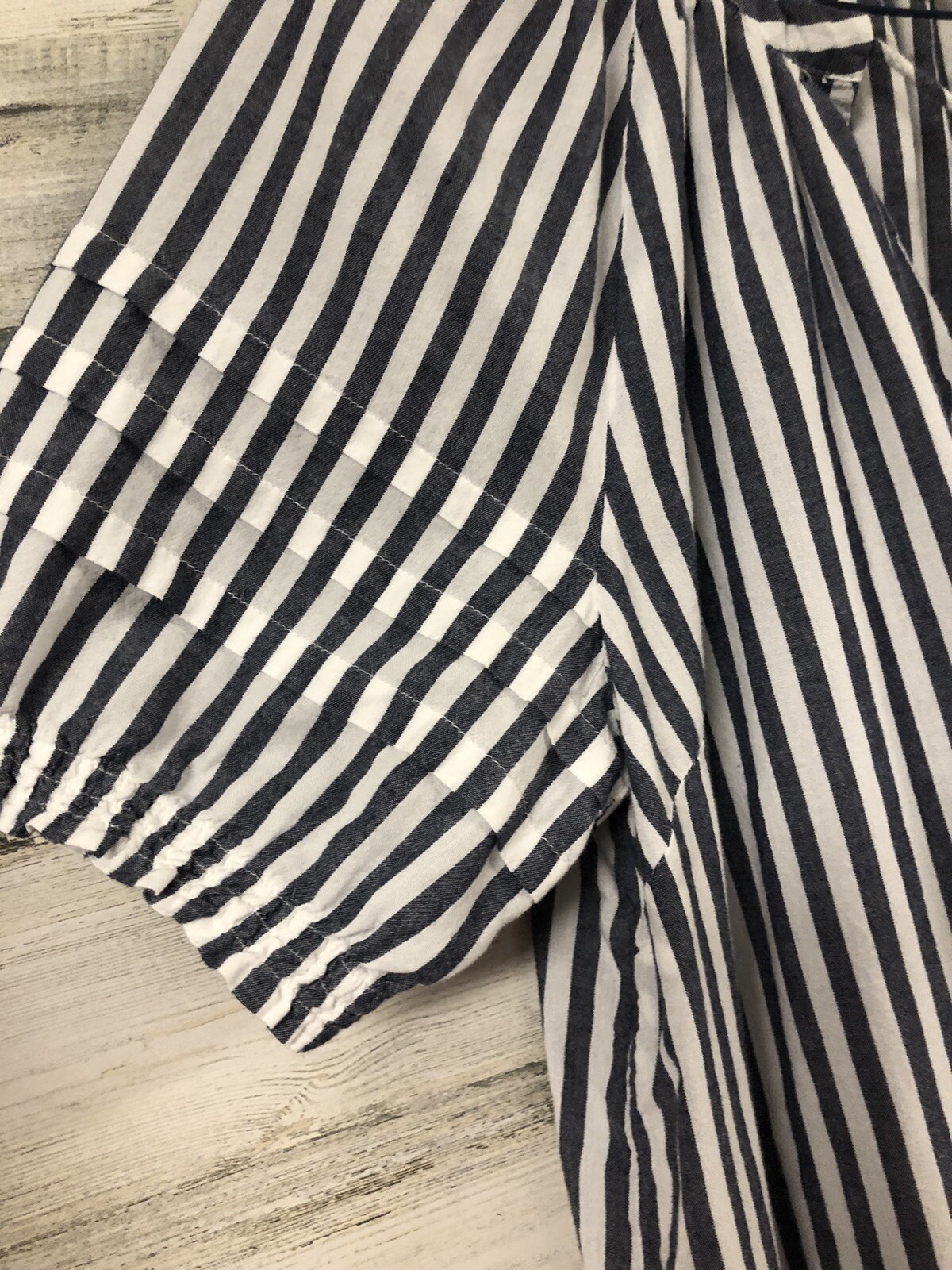 Talbots L Striped Pullover Top Tassel Tie Neck Pl… - image 2