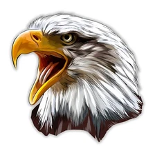 American Eagle Head Sticker Decal Bald LEFT Flag Car Truck USA Bumper Window
