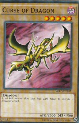 YUGIOH CARD  CURSE OF DRAGON YGLD-ENA07