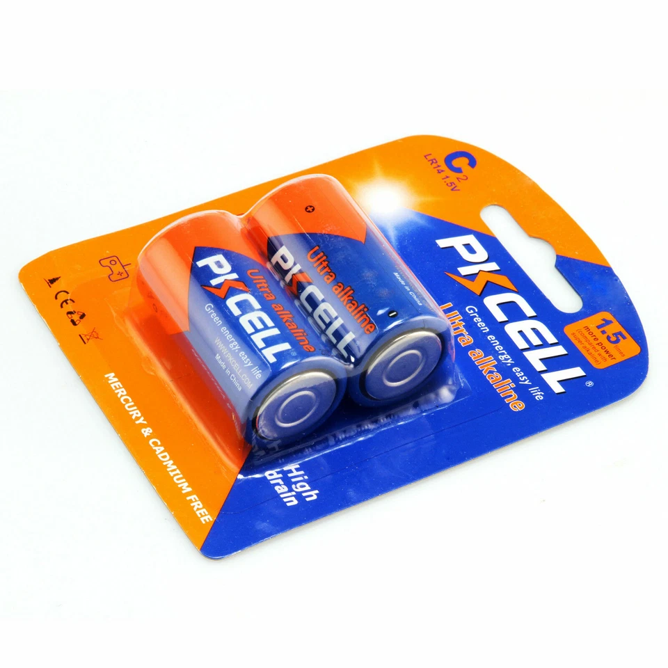 Battery PKCELL LR20 D Size and LR14 C Size Alkaline Battery - Pack of 2 - Image 3 of 4