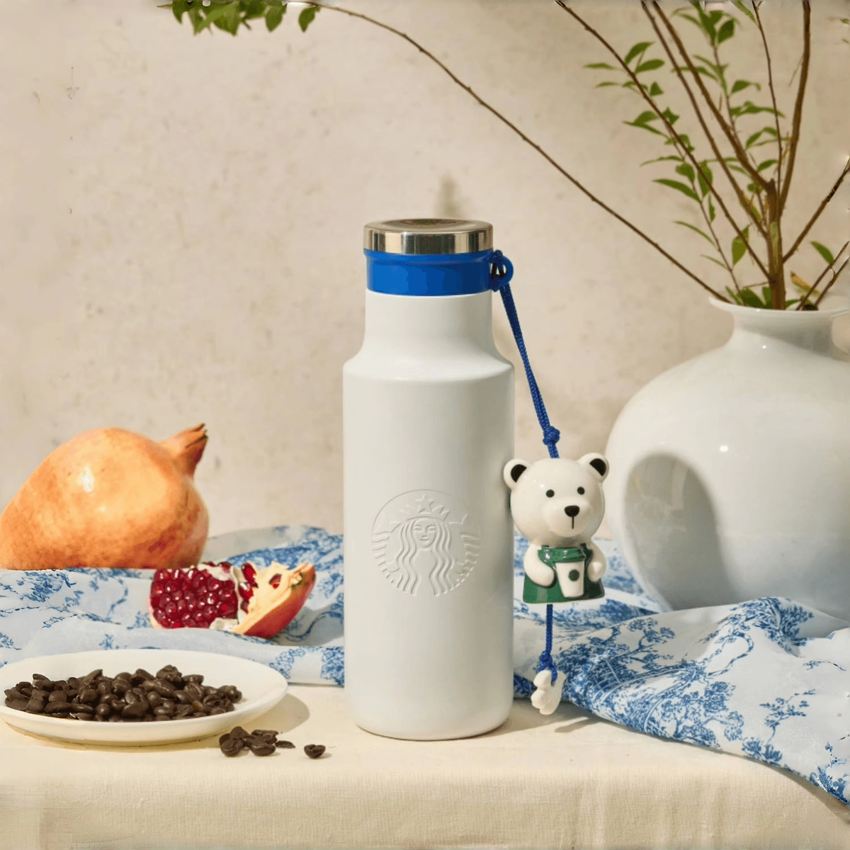 2024 China Starbucks 25th Anniversary Blue White 16oz SS Vacuum