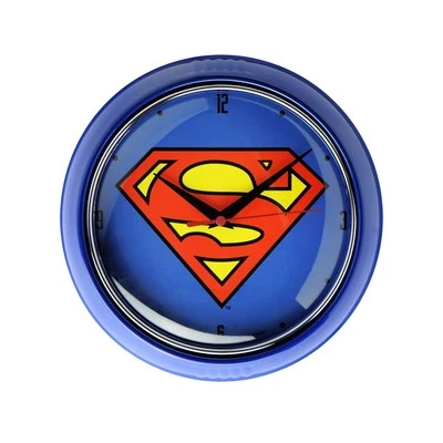 DC Comics Superheld Superman Logo Retro Wanduhr Küche, Metall & Glas - LOGOSHIRT - Bild 1 von 2