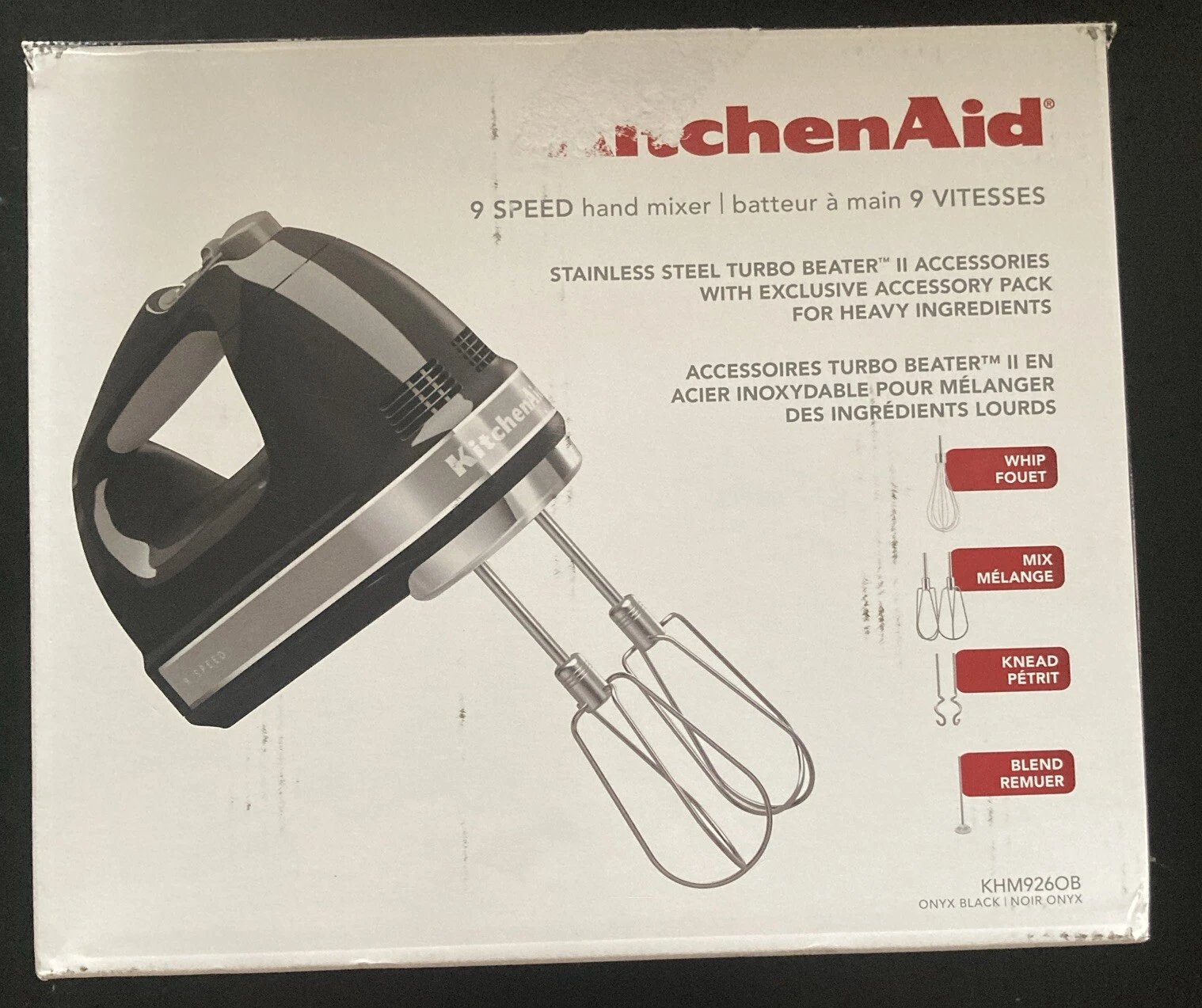KitchenAid 9-Speed Hand Mixer | Onyx Black | KHM926OB