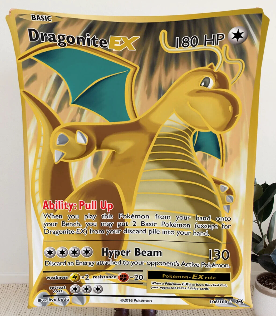 READ Pokemon Dragonite EX 106/108 XY Evolutions Full Art LARGE