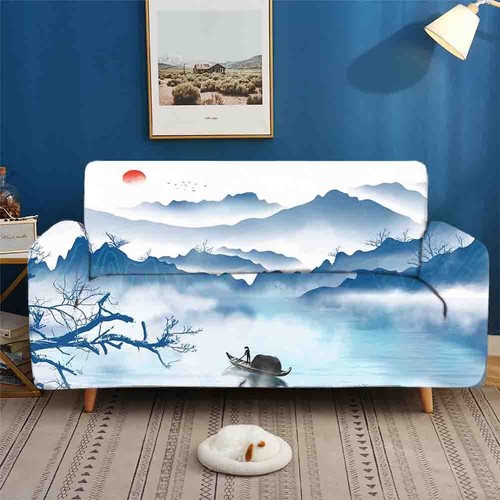 Empty Shell Shaved Stretch Sofa Cover Lounge Couch Slipcover Recliner Protector - Foto 3 di 11