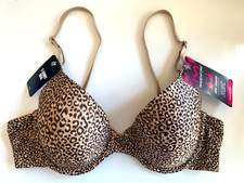 MAIDENFORM T-Shirt Bra 34 B FABULOUS FIT Fab Demi Leopard Animal Underwire NWT