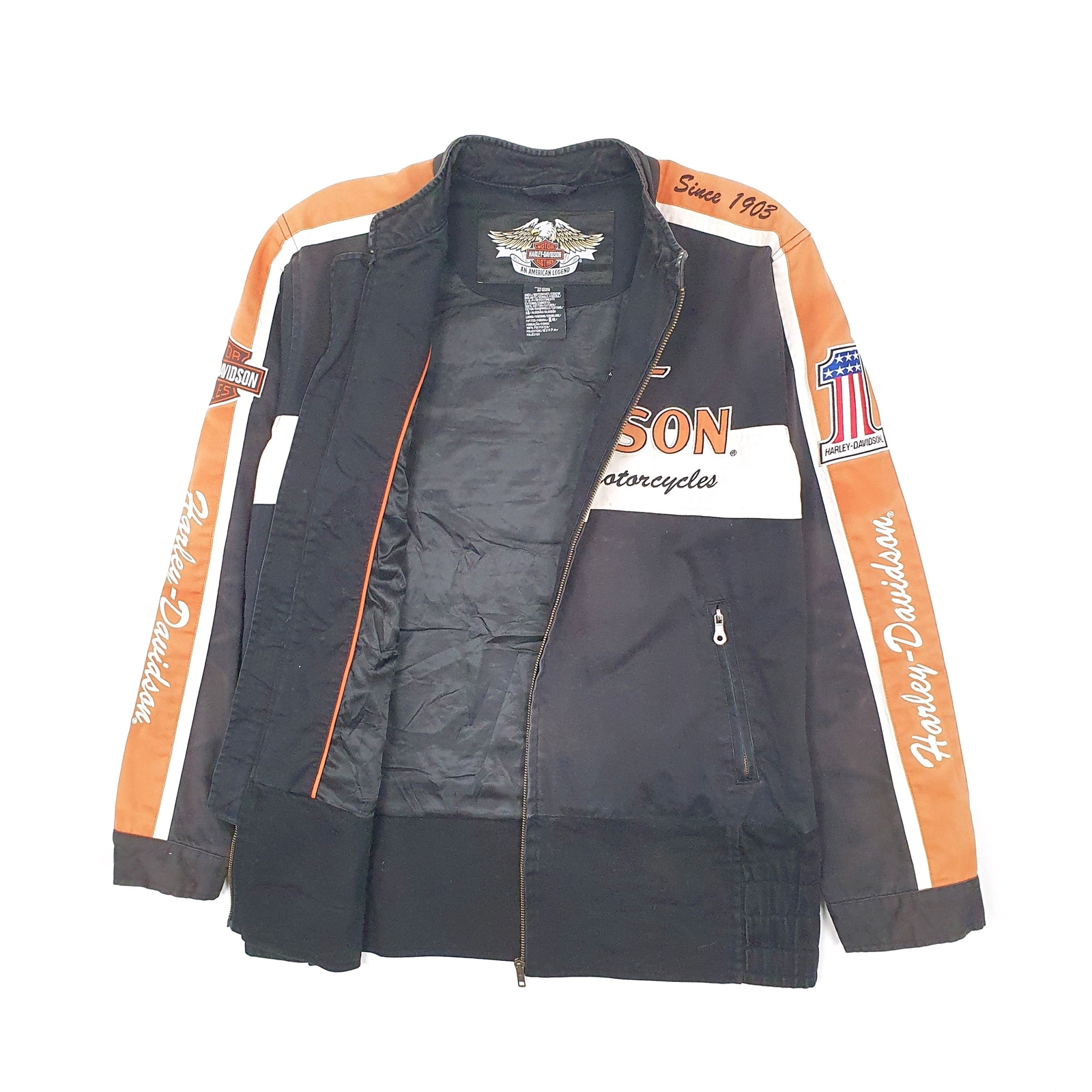 HARLEY DAVIDSON Bomber Jacket Coat Motorcycles Riders Mens L image 2