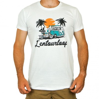 T-shirt Moto L'Entourloop Malibu – Blanc, Taille XXL – 100% Coton, Fabrication Française – Neuf Avec étiquettes