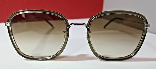 Saint Laurent SL 440/F 004 Black/Silver Unisex Square Gradient Sunglasses