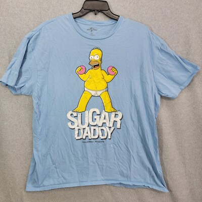 #ad #ad Homer Simpson Shirt Mens 3XL Short Sleeve Universal Studios Sugar Daddy XXXL $14.72