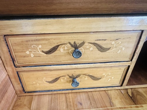Sekretär mit Intarsien und Vitrinenschrank Antik Kommode Schreibtisch Vitrine - Bild 11 von 23