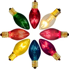 C-7 Light Bulbs Replacement Lighting All Colors Steady Twinkle Clear C7 E12