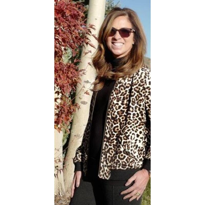 Susan Graver Large Leopard BOMBER JACKET Animal Print Sporty Coat QVC 14 16  NEW