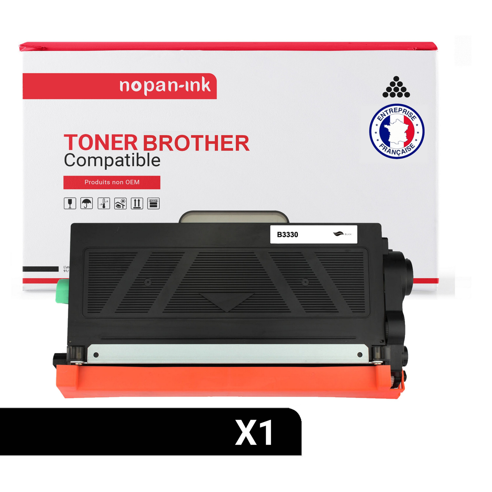 Toner TN3330 compatible noir NOPAN-INK pour remplacer votre cartouche vide