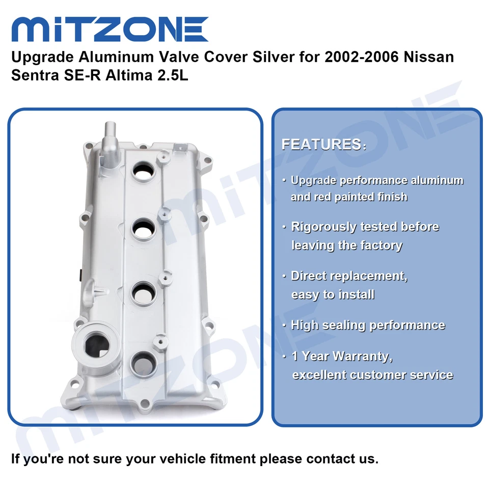 Cubierta de válvula de aluminio mejorada para Nissan Sentra SE-R Altima 2002-2006 2,5 L🚗 Foto 2 de 4