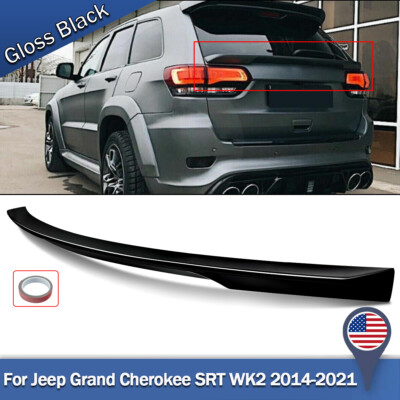 Glossy Black Rear Mid Wing Spoiler Trunk For Jeep Grand Cherokee SRT WK2 2014-21