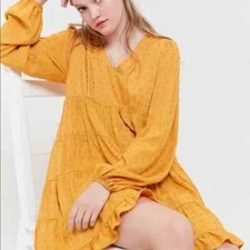 Urban Outfitters Peasant Dress Fairycore Cottagecore Boho Oversized Tiered Mini