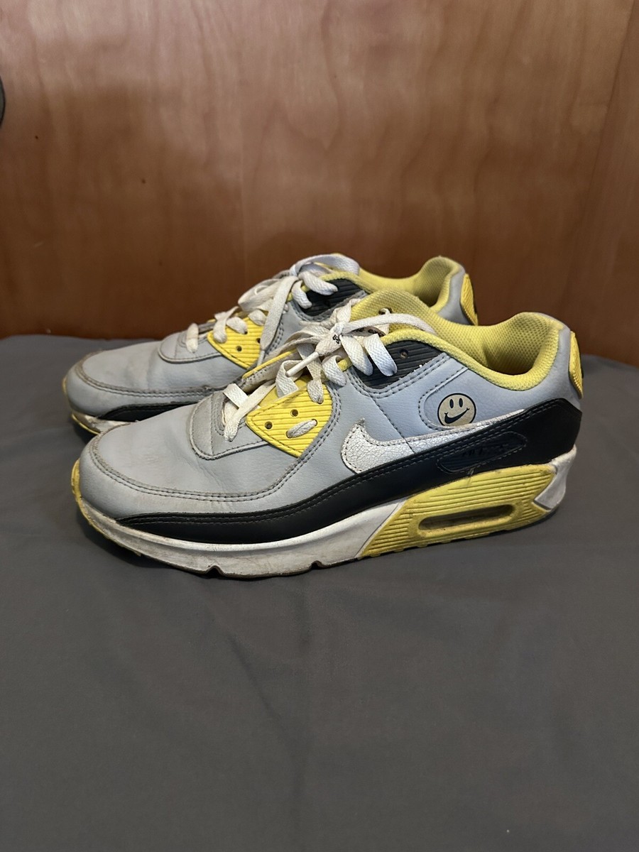 Nike Air Max 90 LTR Yellow Smiley Emoji Gray Y7 | eBay