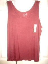 Ladies Plus Layering Tank Tops Rib Size 4X   Deep Pink