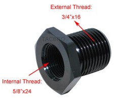 Aluminum Muzzle Converter 5/8x24 to 3/4x16 Crush Washer Included