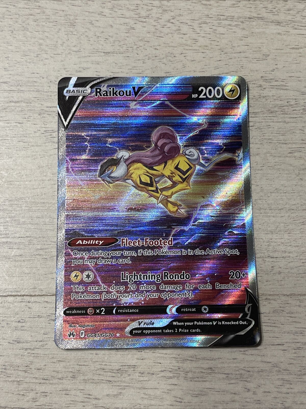 Raikou V “Full Art Holo” (Crown Zenith Galarian Gallery Set)