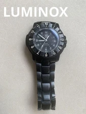 LUMINOX 3400 F-117 Nighthawk Quartz Black Stainless Steel Watch JUNK