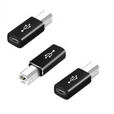 USB C to B Adapter,【3-Pack】 Tpenod Female C MIDI I Size, Black