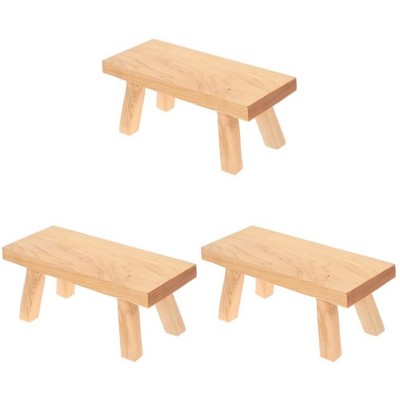 3 Pieces Small Wooden Footstool for Kids Decorative Stools Display
